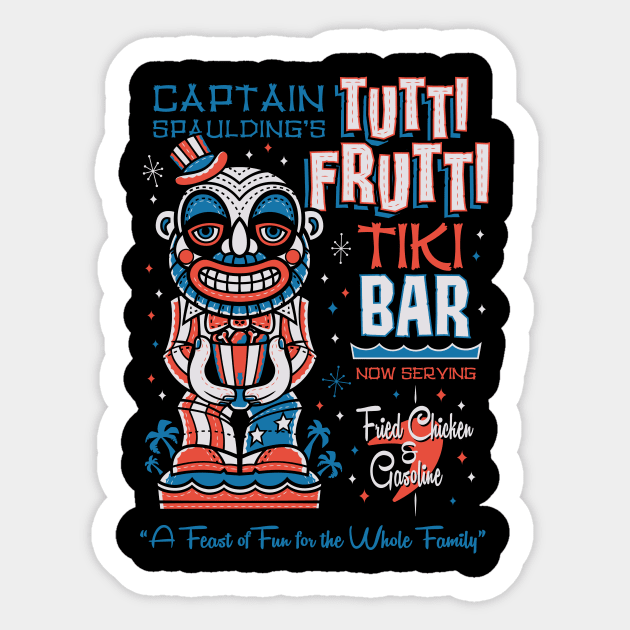 Tutti Frutti Tiki Bar - Creepy Cute Clown - Hawaii Surf Vacation Sticker by Nemons